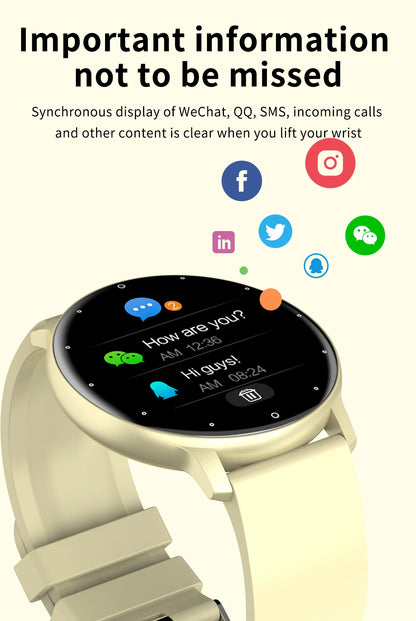 LIGE Waterproof Women Smart Band Watch Real-time Weather Forecast Men Watches Sports Ladies Smart Watch For Women Android IOS