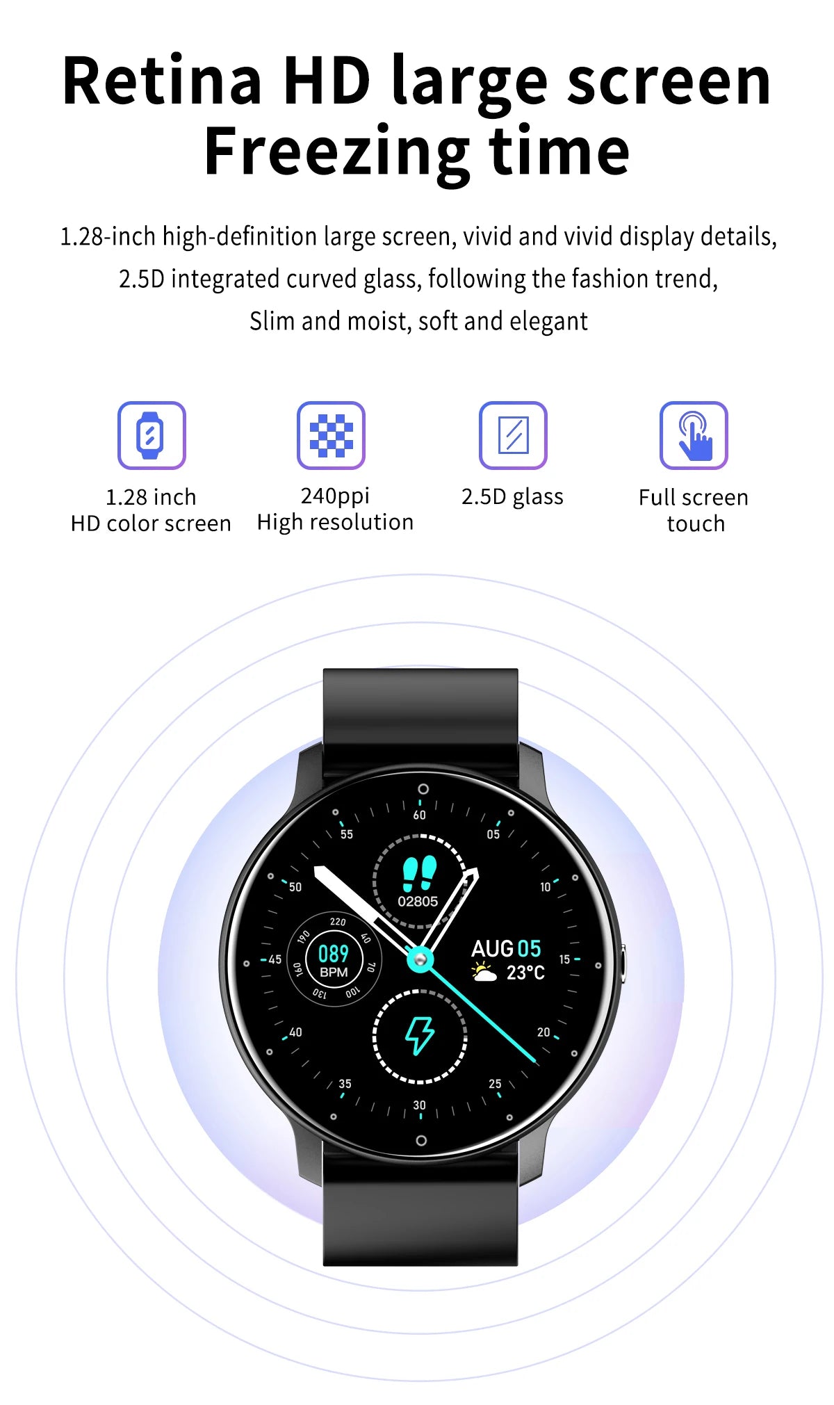 LIGE Waterproof Women Smart Band Watch Real-time Weather Forecast Men Watches Sports Ladies Smart Watch For Women Android IOS