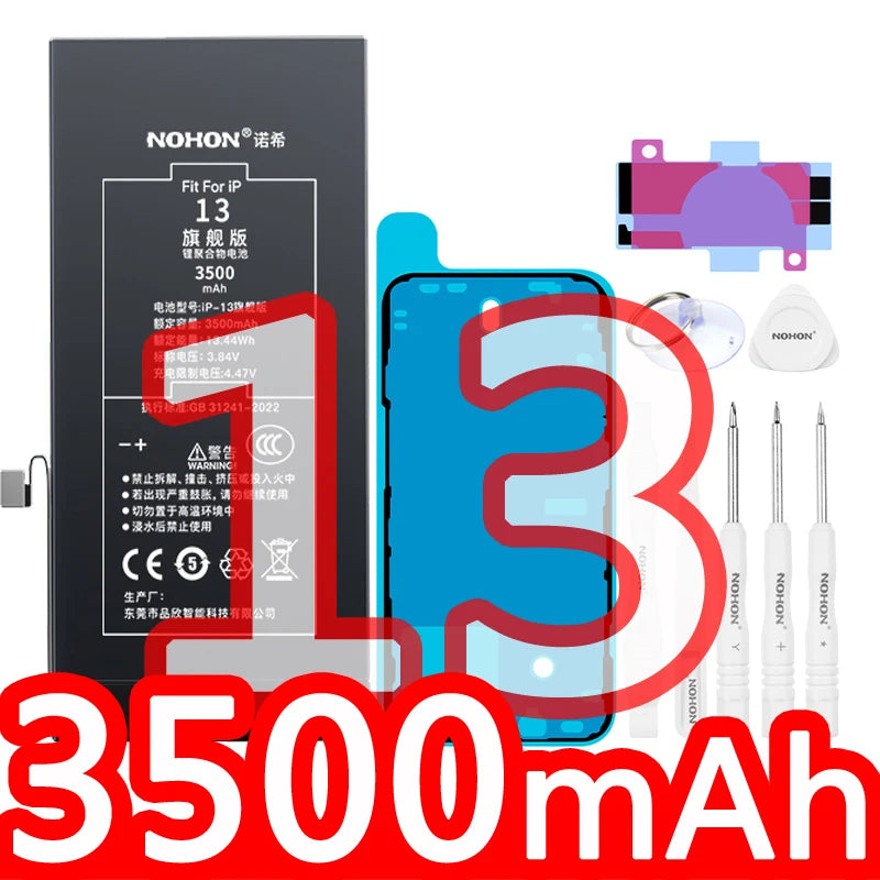 NOHON phone Battery for Apple Iphone 5 6 S 7 8plus X Xr Xs Max 11 12 Pro 13 14 plus Replacement Bateria Lithium Polymer Bateria