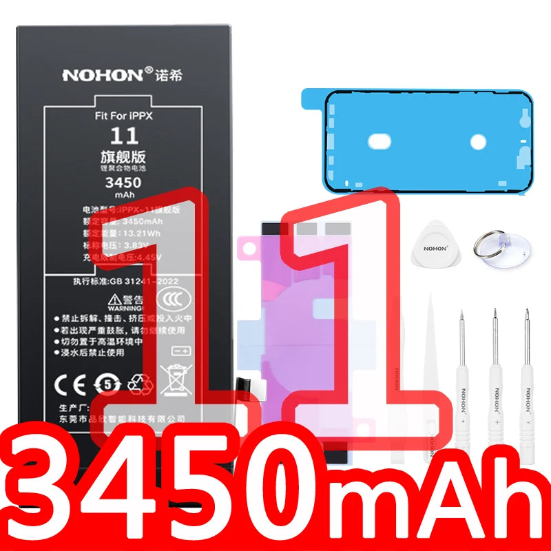 NOHON phone Battery for Apple Iphone 5 6 S 7 8plus X Xr Xs Max 11 12 Pro 13 14 plus Replacement Bateria Lithium Polymer Bateria