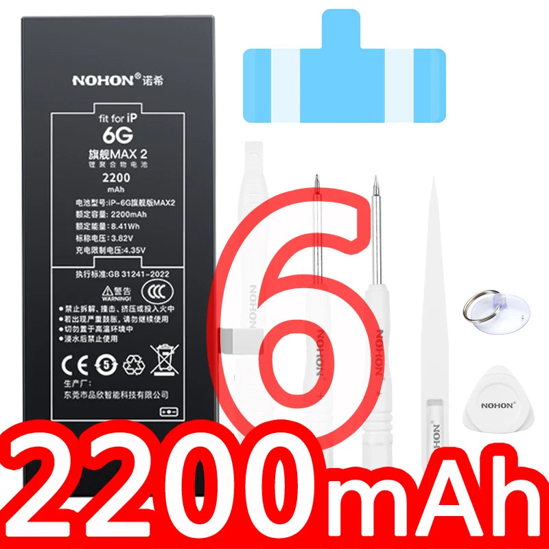 NOHON phone Battery for Apple Iphone 5 6 S 7 8plus X Xr Xs Max 11 12 Pro 13 14 plus Replacement Bateria Lithium Polymer Bateria