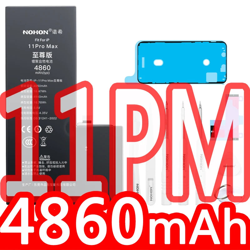 NOHON phone Battery for Apple Iphone 5 6 S 7 8plus X Xr Xs Max 11 12 Pro 13 14 plus Replacement Bateria Lithium Polymer Bateria