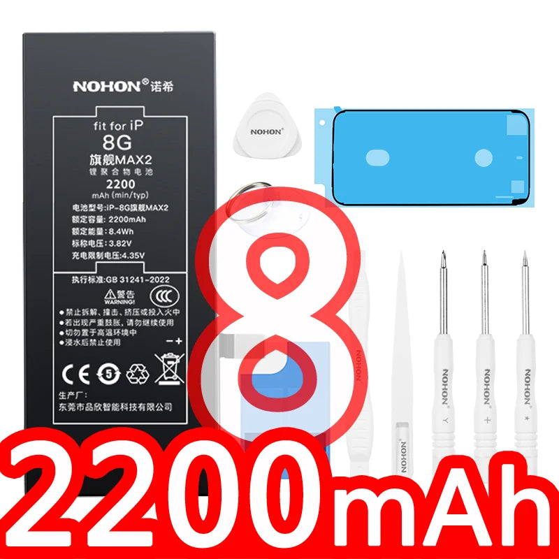 NOHON phone Battery for Apple Iphone 5 6 S 7 8plus X Xr Xs Max 11 12 Pro 13 14 plus Replacement Bateria Lithium Polymer Bateria