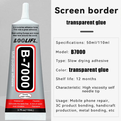 LOOLIFLsuper glue B7000 Mobile Phone Screen High-Strength Waterproof Adhesive, Universal PhoneGlass Bonding Agent,15/25/50/110ml