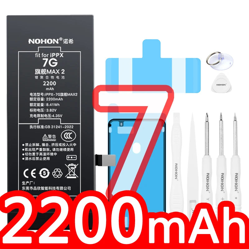 NOHON phone Battery for Apple Iphone 5 6 S 7 8plus X Xr Xs Max 11 12 Pro 13 14 plus Replacement Bateria Lithium Polymer Bateria