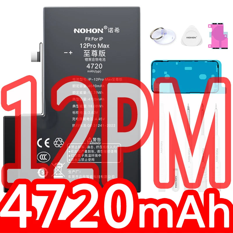 NOHON phone Battery for Apple Iphone 5 6 S 7 8plus X Xr Xs Max 11 12 Pro 13 14 plus Replacement Bateria Lithium Polymer Bateria