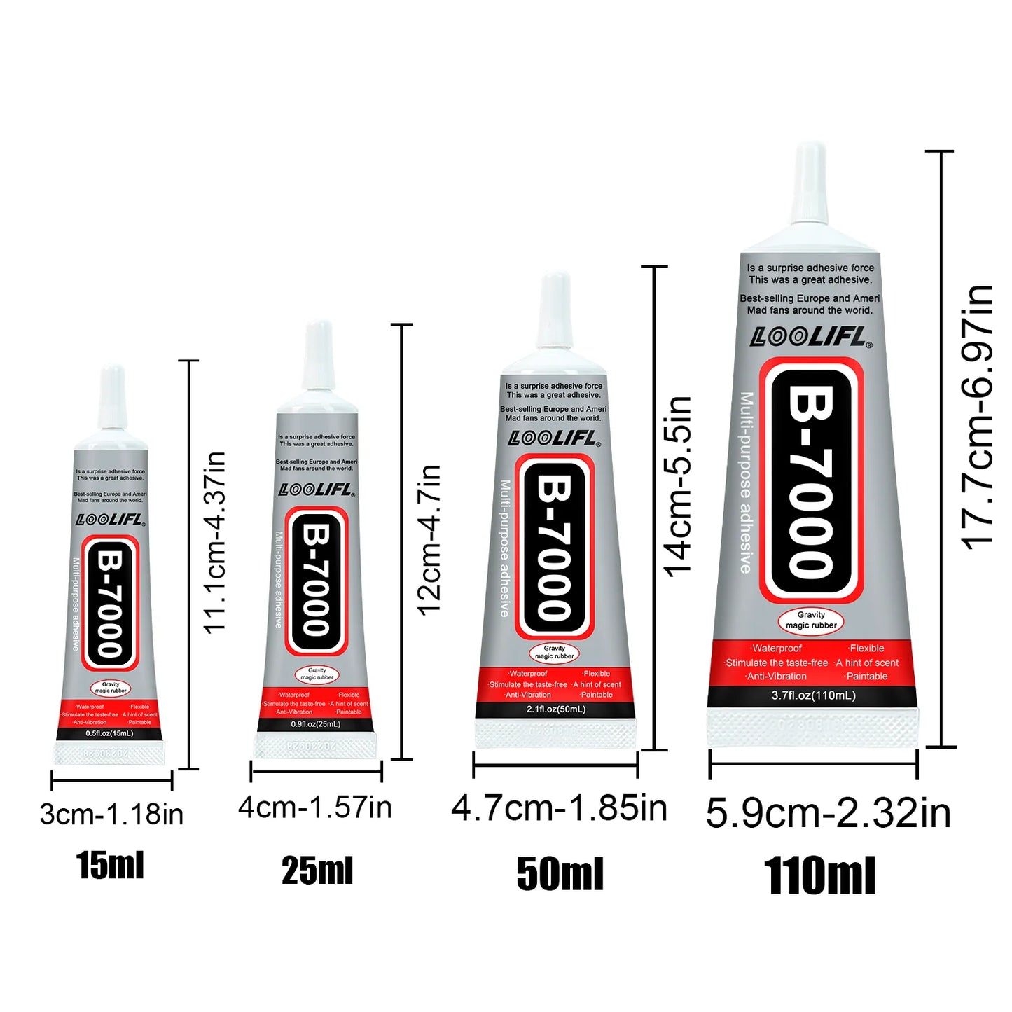 LOOLIFLsuper glue B7000 Mobile Phone Screen High-Strength Waterproof Adhesive, Universal PhoneGlass Bonding Agent,15/25/50/110ml