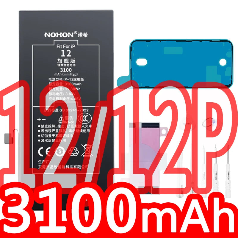 NOHON phone Battery for Apple Iphone 5 6 S 7 8plus X Xr Xs Max 11 12 Pro 13 14 plus Replacement Bateria Lithium Polymer Bateria