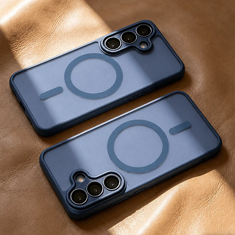 Luxurious Magsafe magnetic phone case, For Samsung A57 A37 A56 A36 A16 A17 A26 S26 Ultra S25FE S24 , lens protection cover