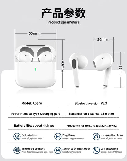 New Air Pro True Wireless Bluetooth Earphones Headphones HiFi Sound  Latency ANC Noise Reduction Earbuds for IPhone Android
