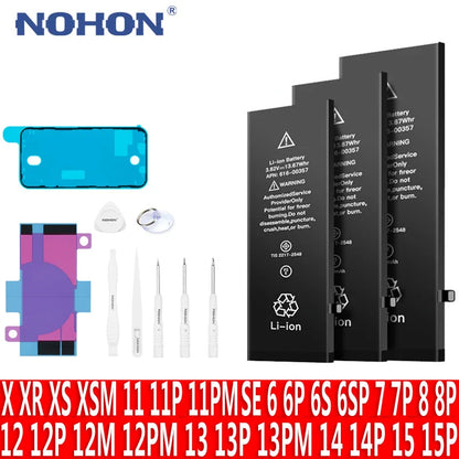 NOHON phone Battery for Apple Iphone 5 6 S 7 8plus X Xr Xs Max 11 12 Pro 13 14 plus Replacement Bateria Lithium Polymer Bateria