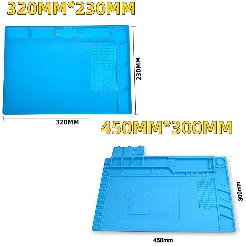 Magnetic Mat Silicone Repair Mat Circuit Board Soldering Pad Heat Resistant 932°F Anti-Static for ESD Iron Phone Repair