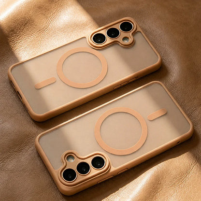 Luxurious Magsafe magnetic phone case, For Samsung A57 A37 A56 A36 A16 A17 A26 S26 Ultra S25FE S24 , lens protection cover