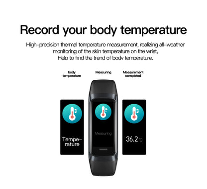 AMOLED Smartwatch Body Temperature Monitor Fitness Clock Sports 3ATM Waterproof Men Smart Watch Band for Women IOS Android 2026