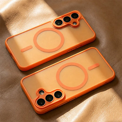Luxurious Magsafe magnetic phone case, For Samsung A57 A37 A56 A36 A16 A17 A26 S26 Ultra S25FE S24 , lens protection cover