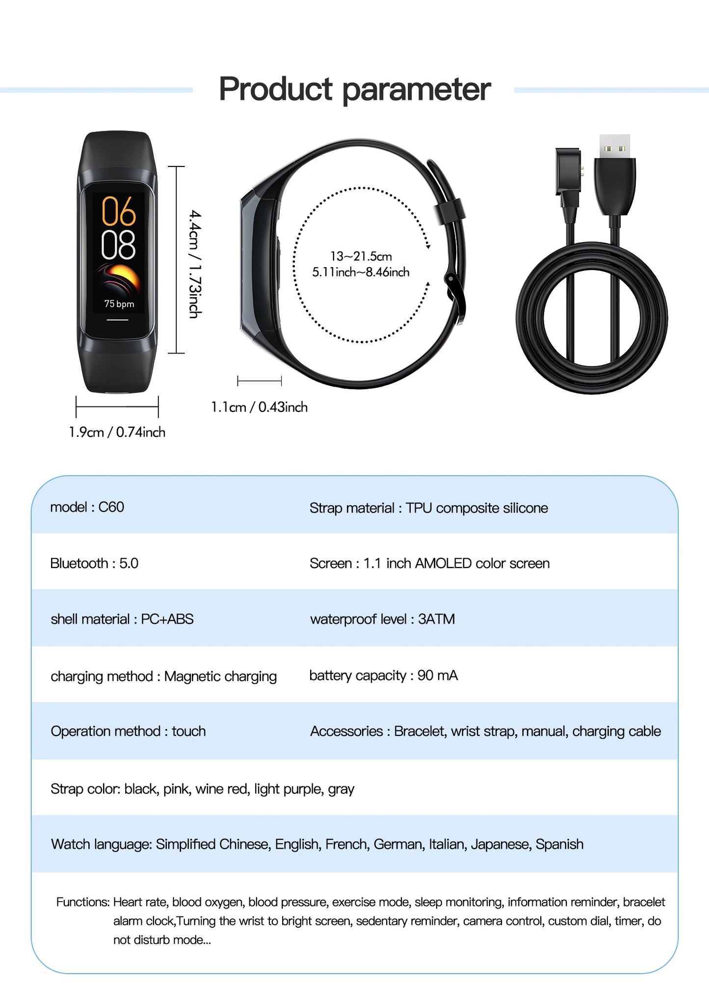 AMOLED Smartwatch Body Temperature Monitor Fitness Clock Sports 3ATM Waterproof Men Smart Watch Band for Women IOS Android 2026