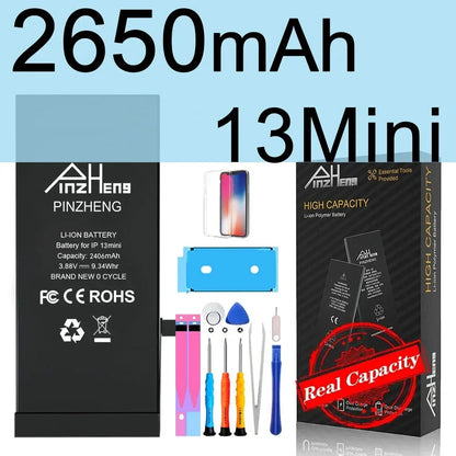 PINZHENG Battery For iPhone X XR XS 11 12 13 Mini Max Pro Promax Real High Capacity Replacement Bateria Warranty One Year