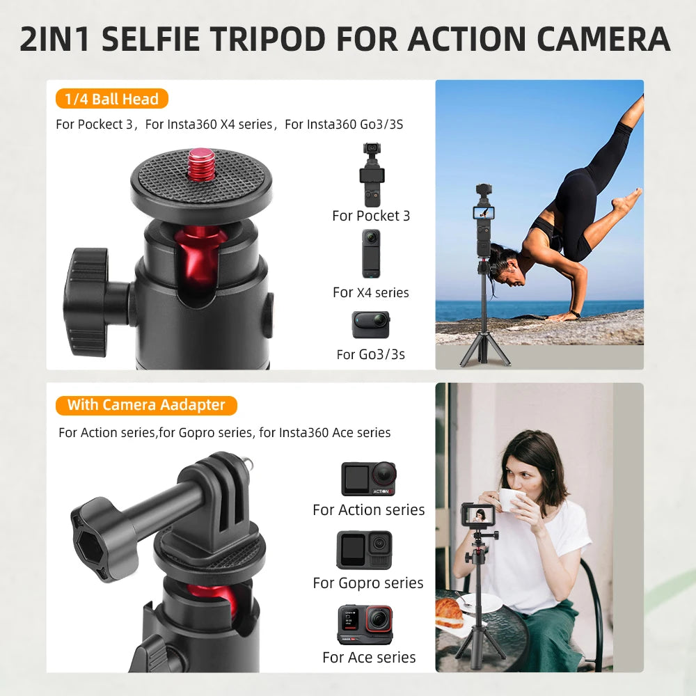 Perche Selfie Trépied 2-en-1