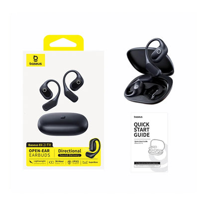 Baseus Eli 2i Fit Open-Ear Earphones True Wireless Bluetooth 6.0 Ear Hooks Headphones IPX5 Waterproof Sports Earbuds Bass Boost
