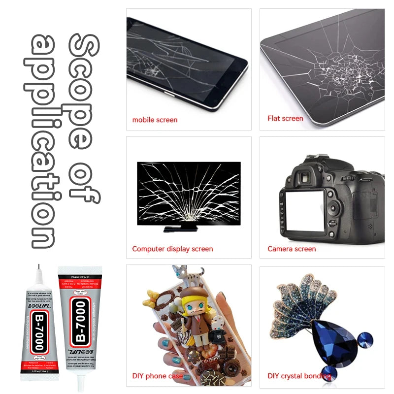 LOOLIFLsuper glue B7000 Mobile Phone Screen High-Strength Waterproof Adhesive, Universal PhoneGlass Bonding Agent,15/25/50/110ml