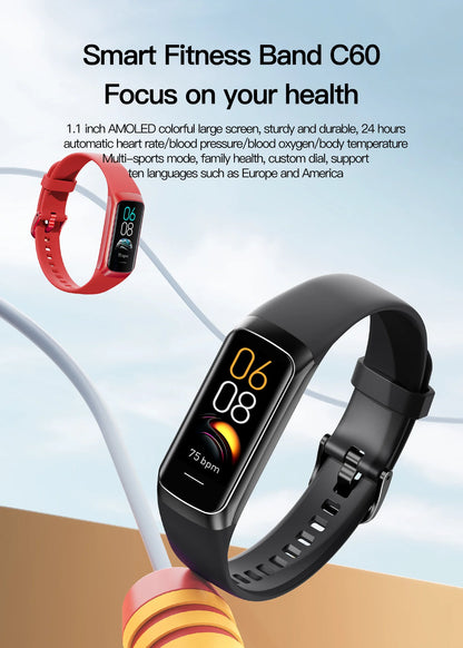 AMOLED Smartwatch Body Temperature Monitor Fitness Clock Sports 3ATM Waterproof Men Smart Watch Band for Women IOS Android 2026