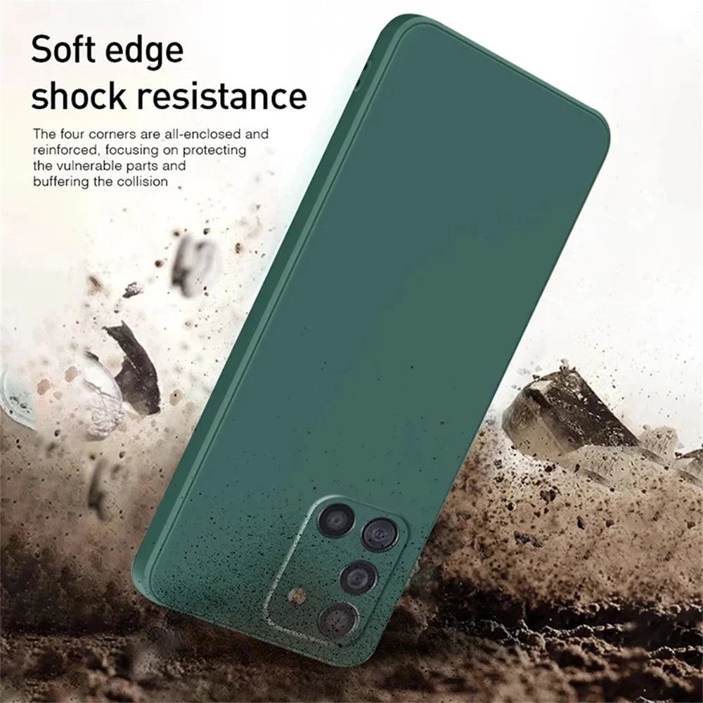 luxury Liquid Silicone Case for Samsung S25 S24 Galaxy S20 S21 S22 S23 FE Plus Note10 20 A52 A31 A41 A71 A51 A72 A70 A50 Coque