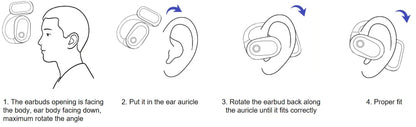 Baseus Eli 2i Fit Open-Ear Earphones True Wireless Bluetooth 6.0 Ear Hooks Headphones IPX5 Waterproof Sports Earbuds Bass Boost