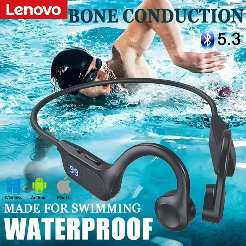 Lenovo X7 Wireless Earphone Bone Conduction Bluetooth Headphone Waterproof Hand-free With Mic For Running Sport Swimming