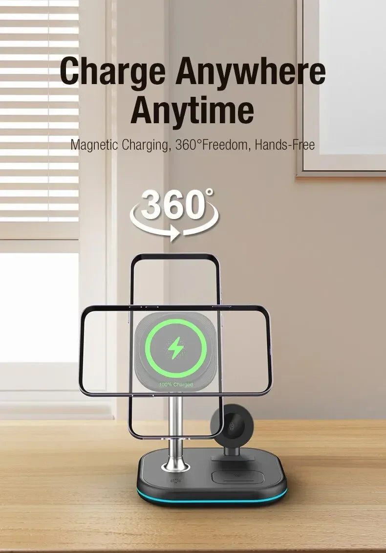 Chargeur Sans Fil 3-en-1 Magnétique