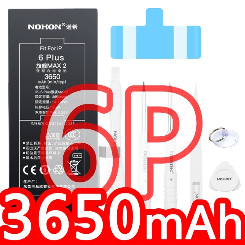 NOHON phone Battery for Apple Iphone 5 6 S 7 8plus X Xr Xs Max 11 12 Pro 13 14 plus Replacement Bateria Lithium Polymer Bateria